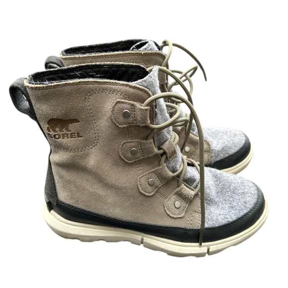 Sorel Womens Boots in Gray with green laces size 6.5 - Picture 2 of 7